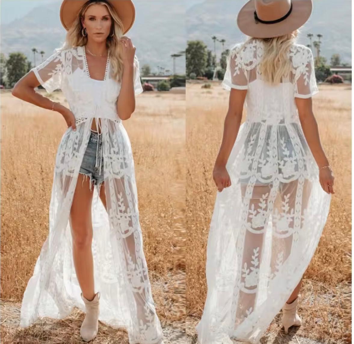 UCVOGUE lace sexy long coverup