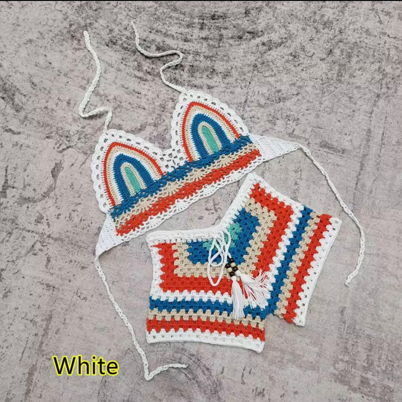 Clarissa crochet stripes short set