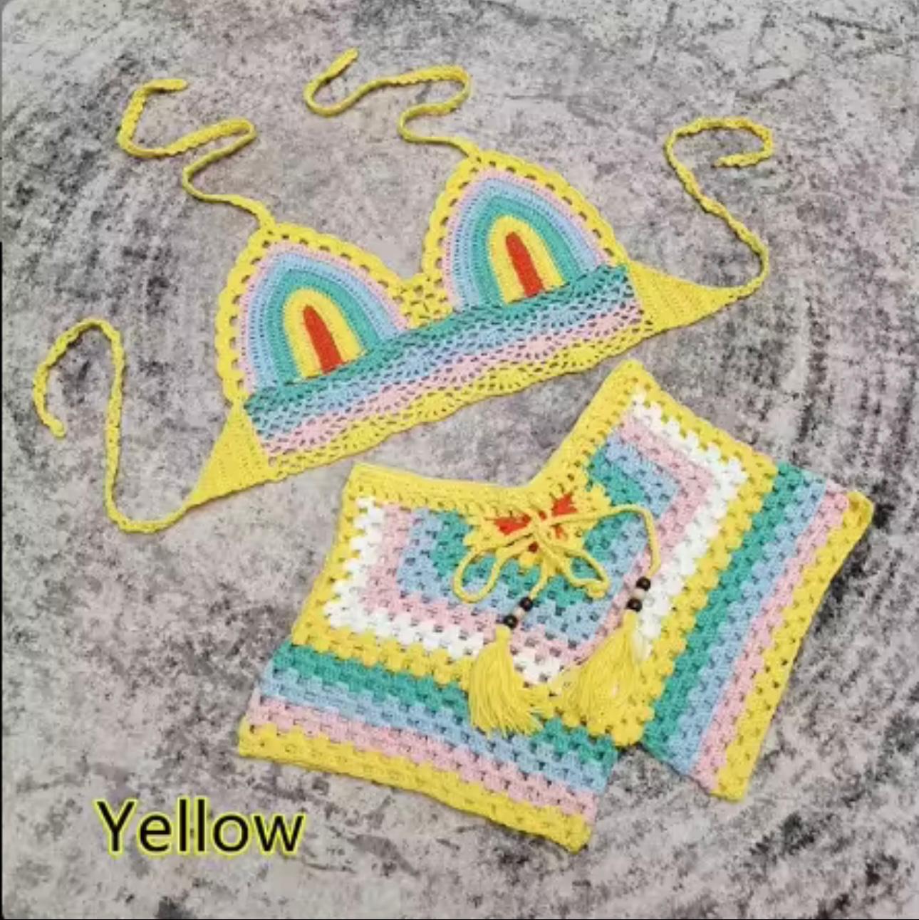 Clarissa crochet stripes short set