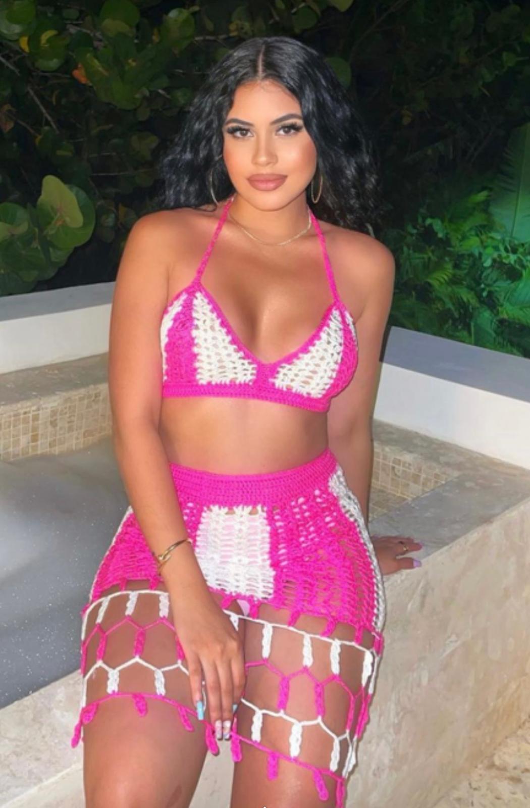 Becca Crochet Short Skirt Set