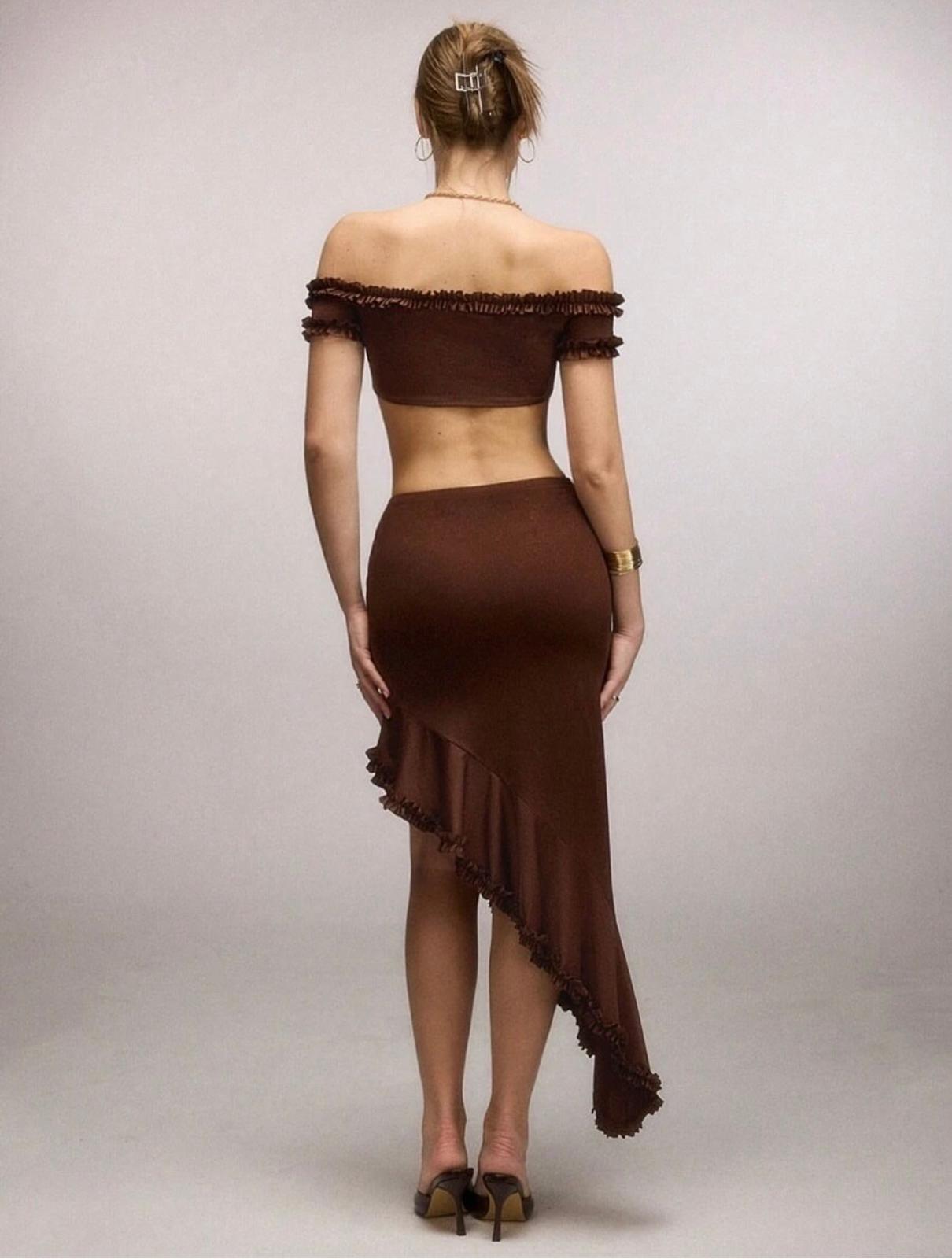 Franchesca ruffles matching skirt set