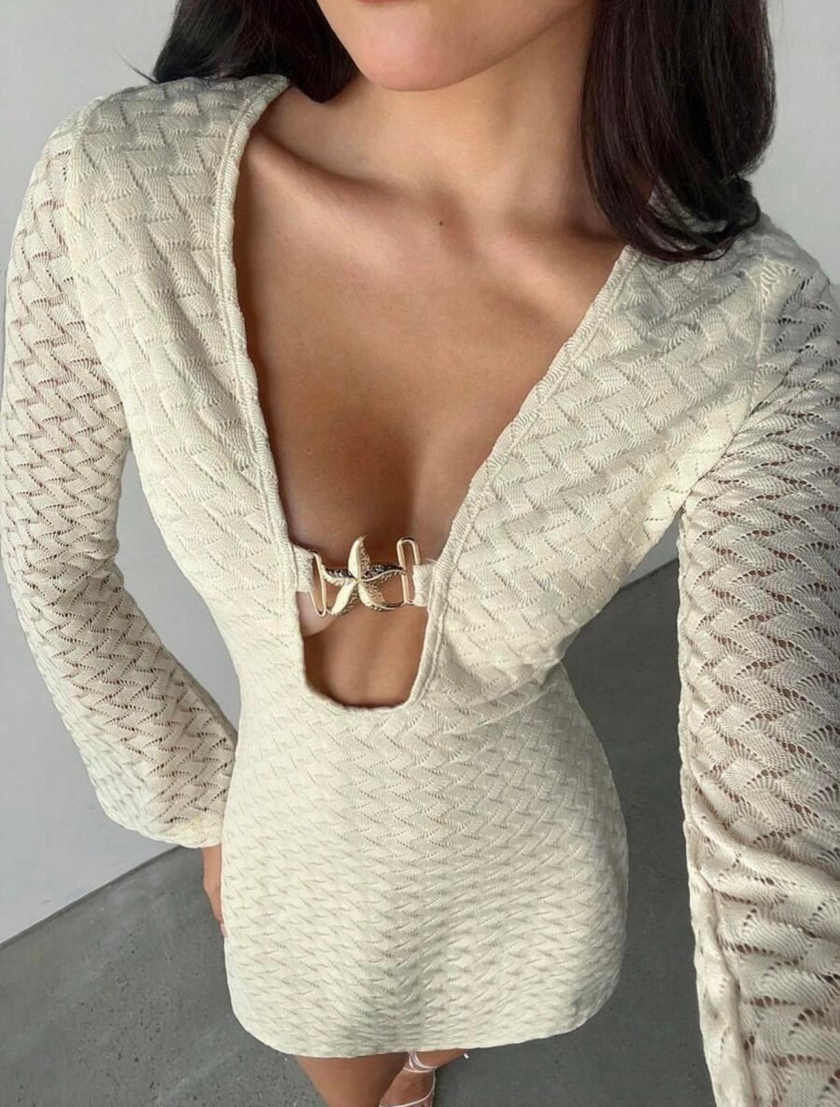 UCVOGUE Ai Cut out Mini dress