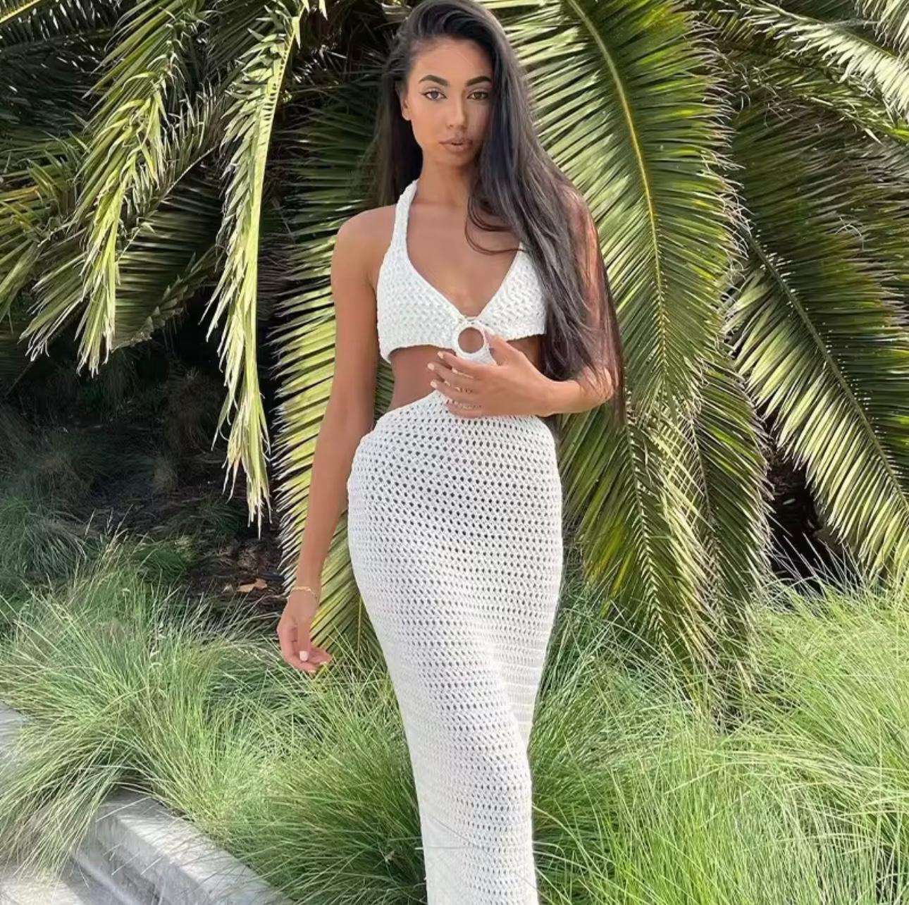 UCVOGUE knitting Summer Maxi dress