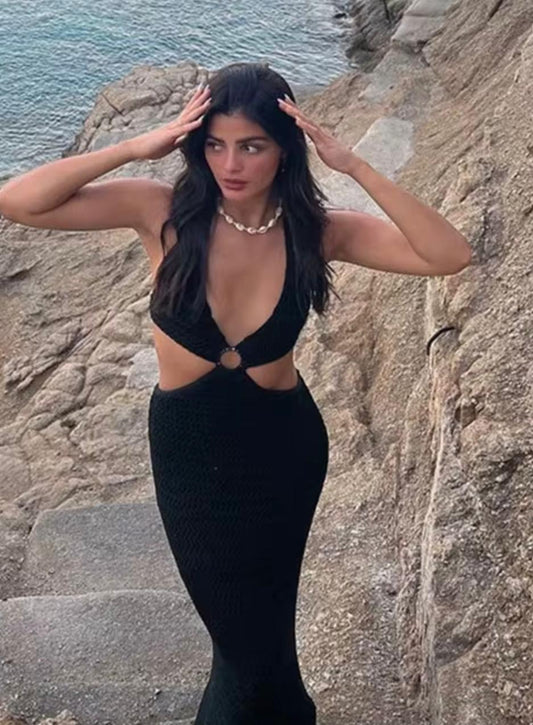 UCVOGUE knitting Summer Maxi dress