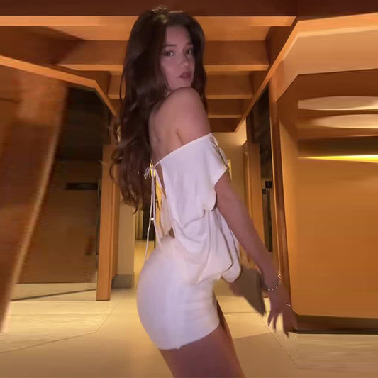 UCVOGUE sexy skirt open back cozy dress