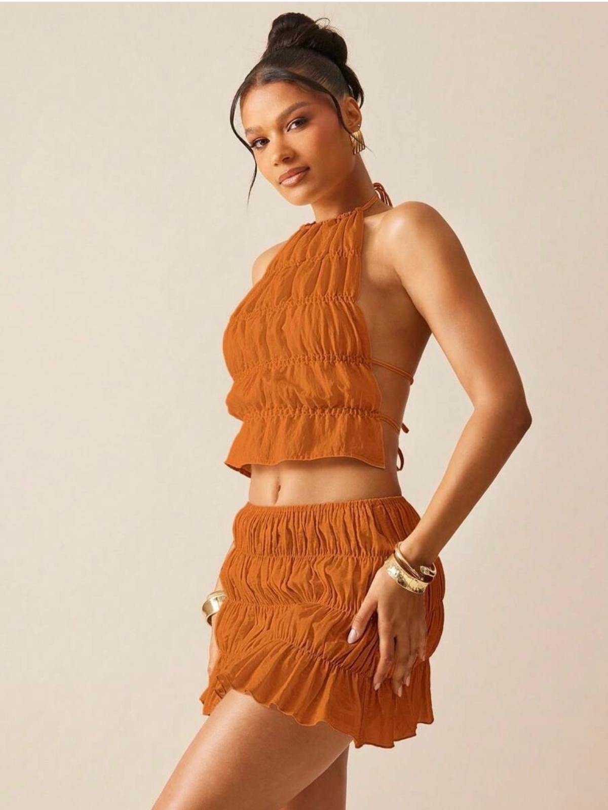 UCVOGUE summer skirt & top set