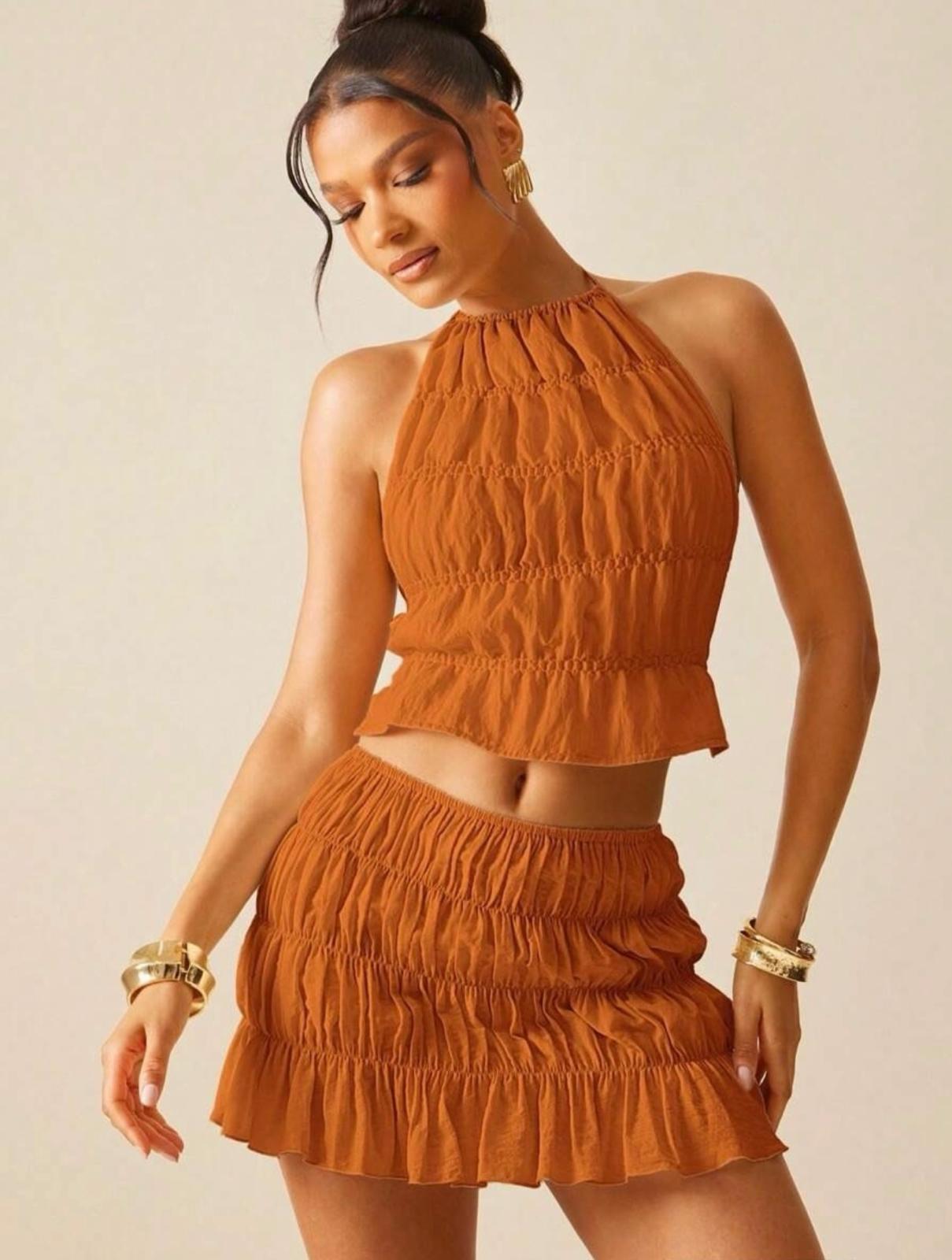 UCVOGUE summer skirt & top set