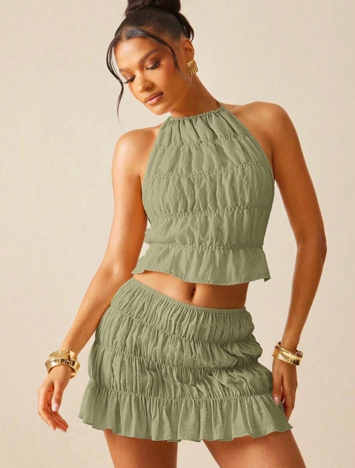 UCVOGUE summer skirt & top set