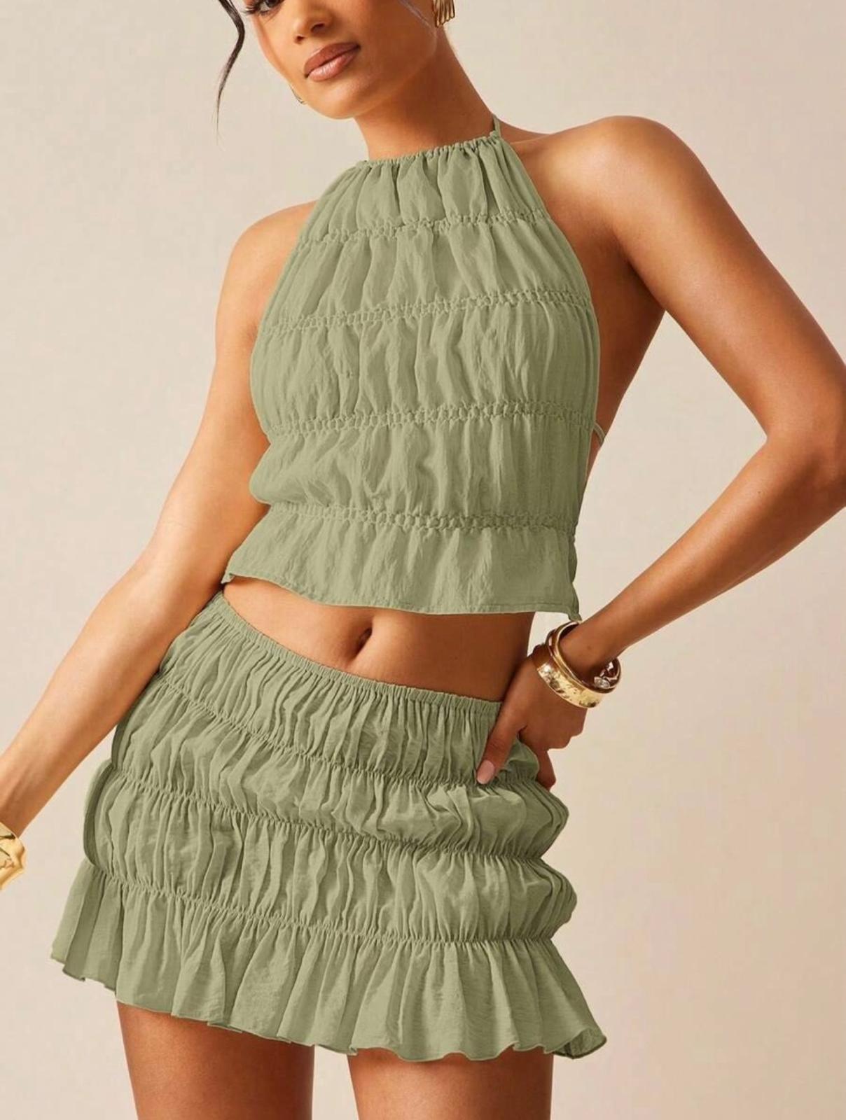 UCVOGUE summer skirt & top set