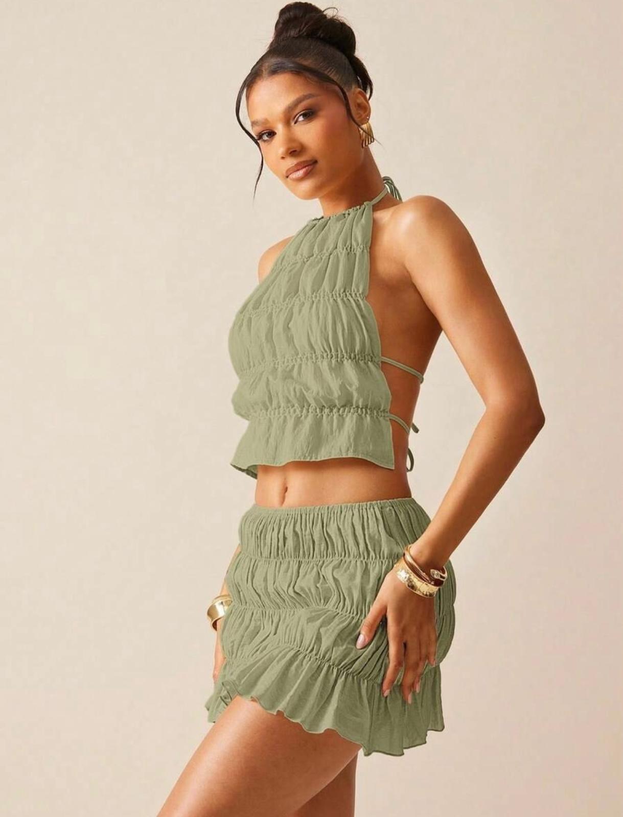 UCVOGUE summer skirt & top set
