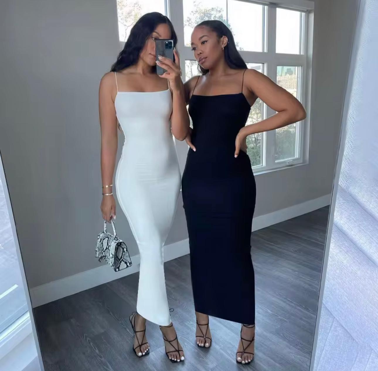 UCVOGUE Spaghetti straps Rayon spandex Maxi dress