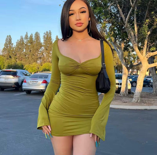 UCVOGUE solid mini dress
