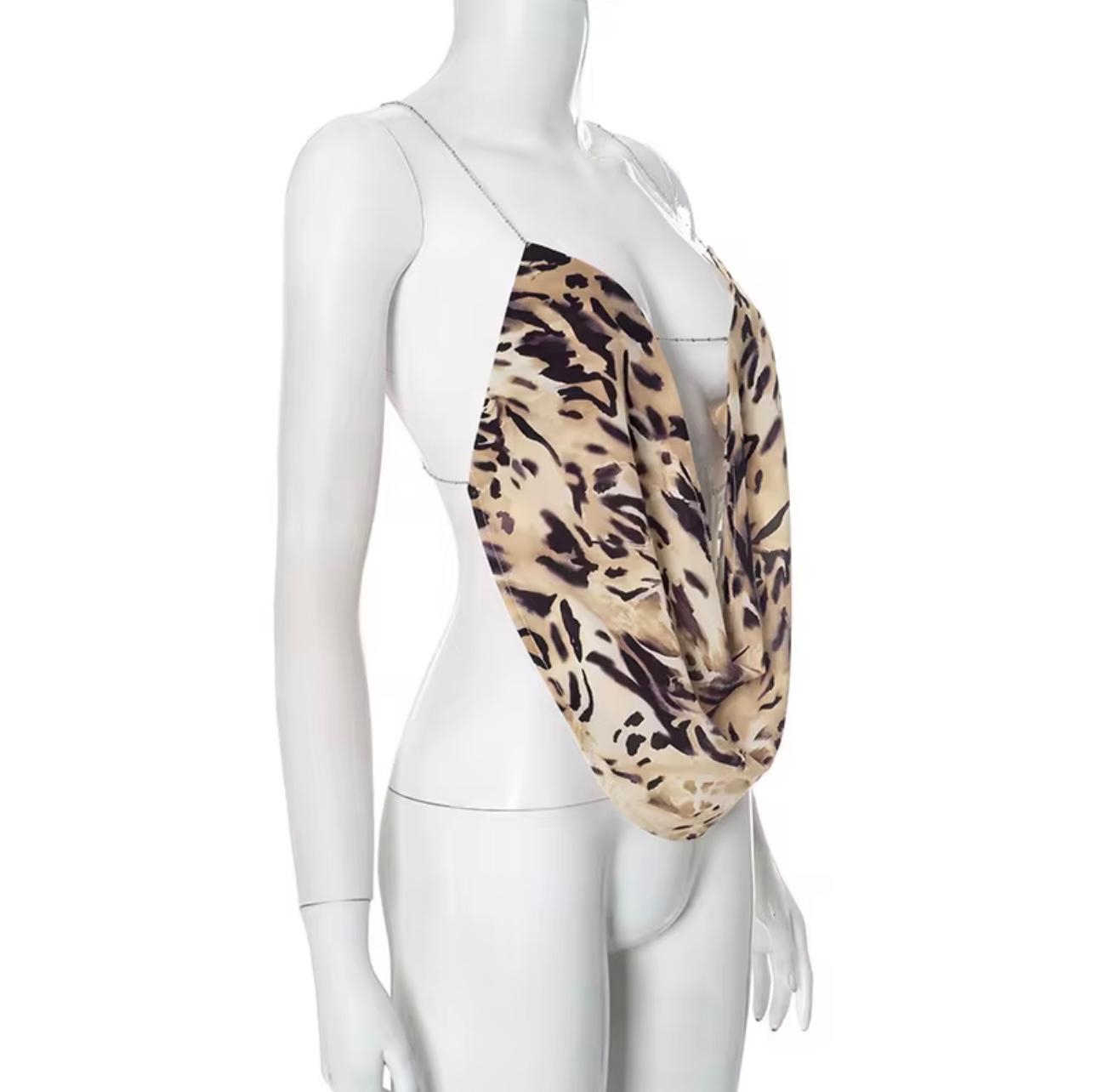 UCVOGUE chain open backless sleeveless top