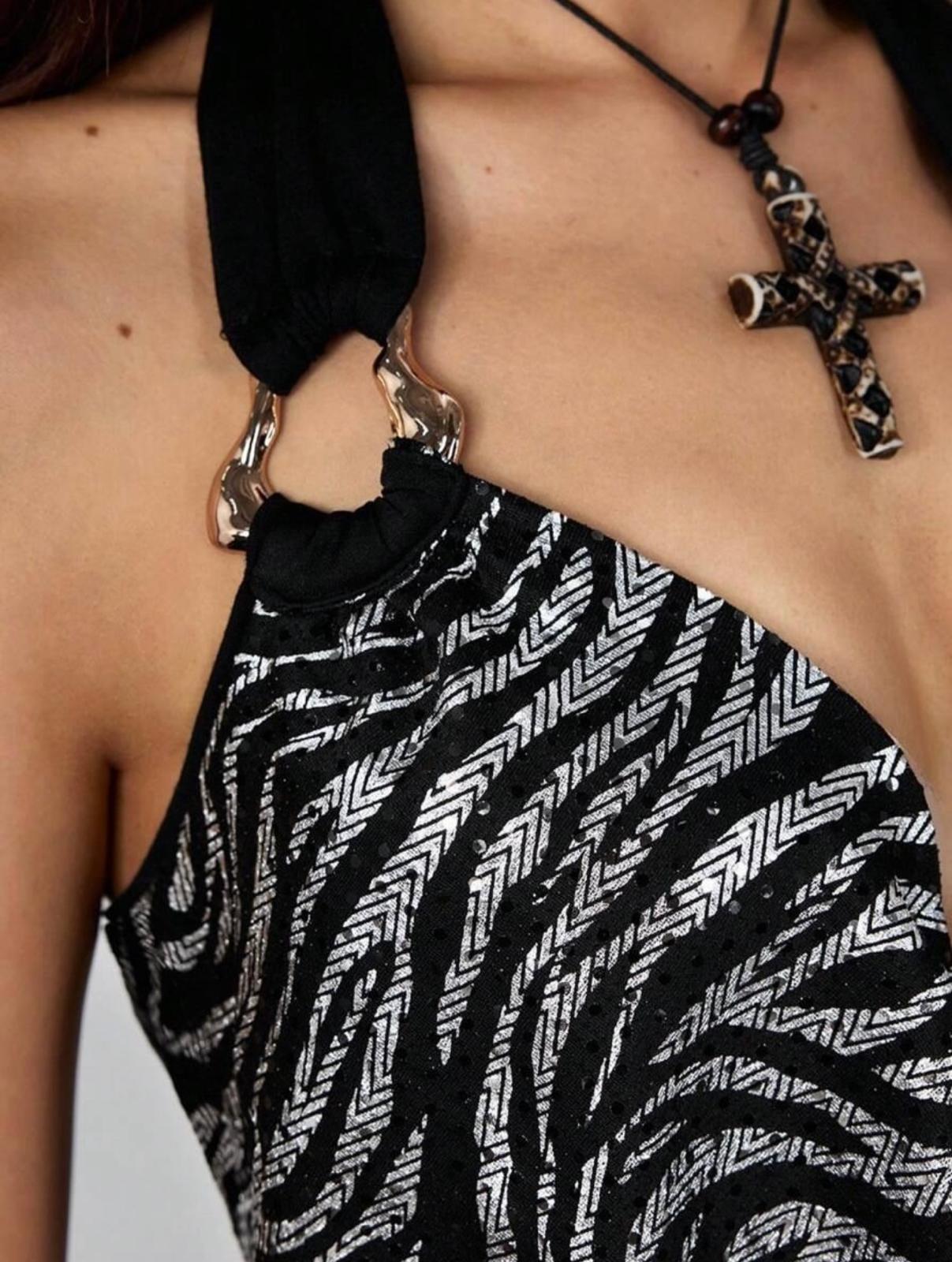 UCVOGUE halter sexy mini dress