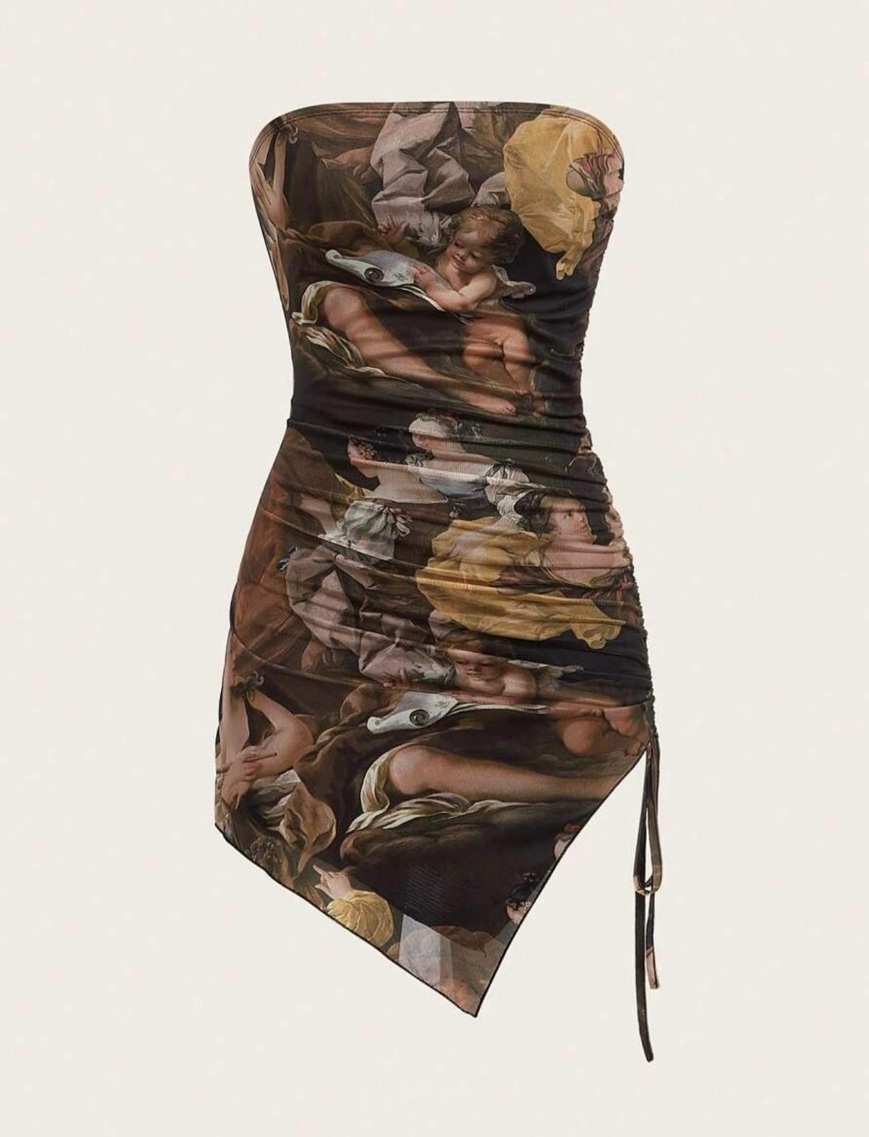 Kailua mesh print sexy mini dress