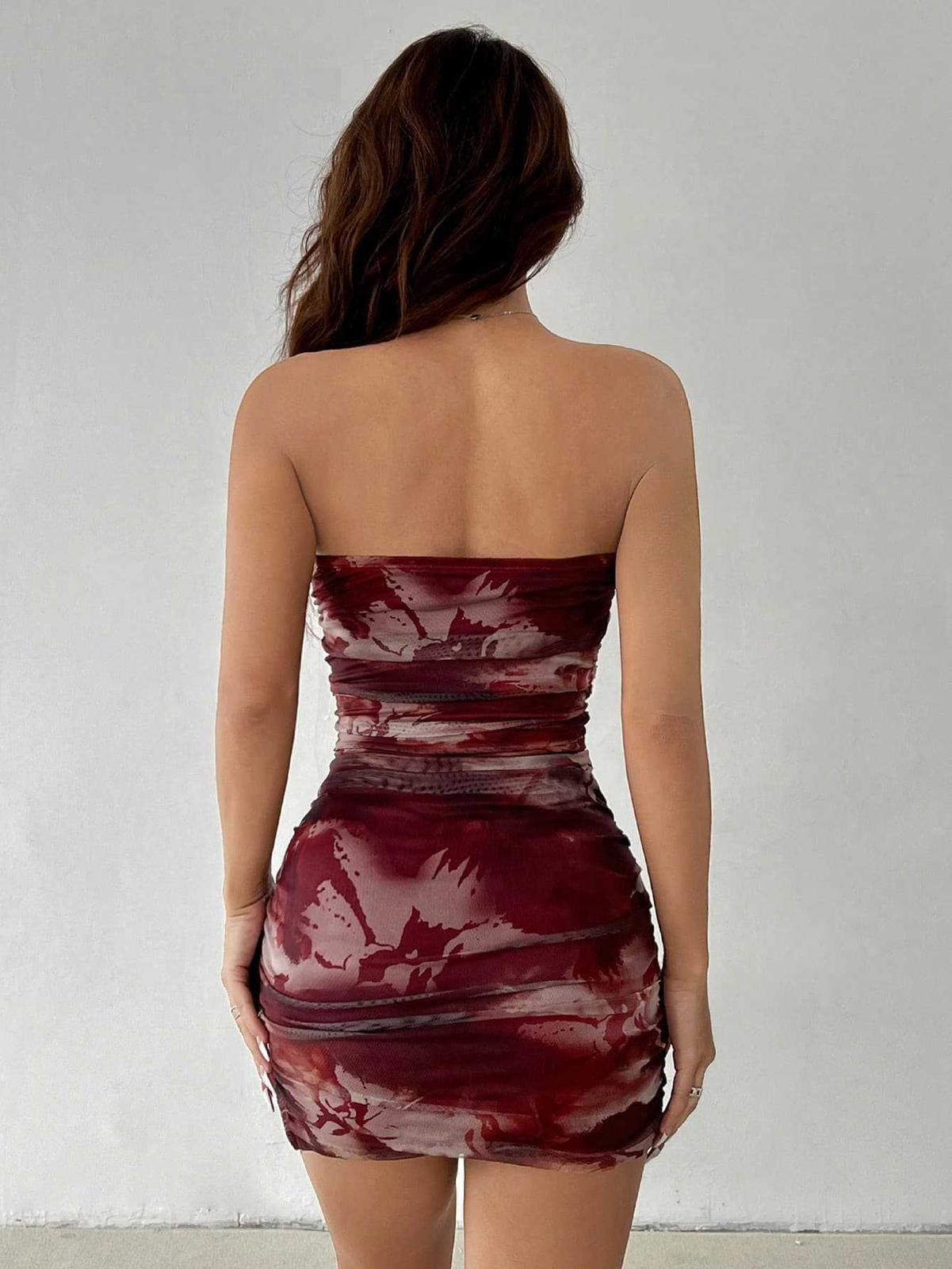 Kailua mesh print sexy mini dress