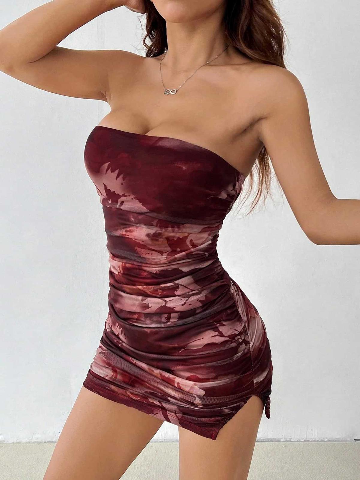 Kailua mesh print sexy mini dress