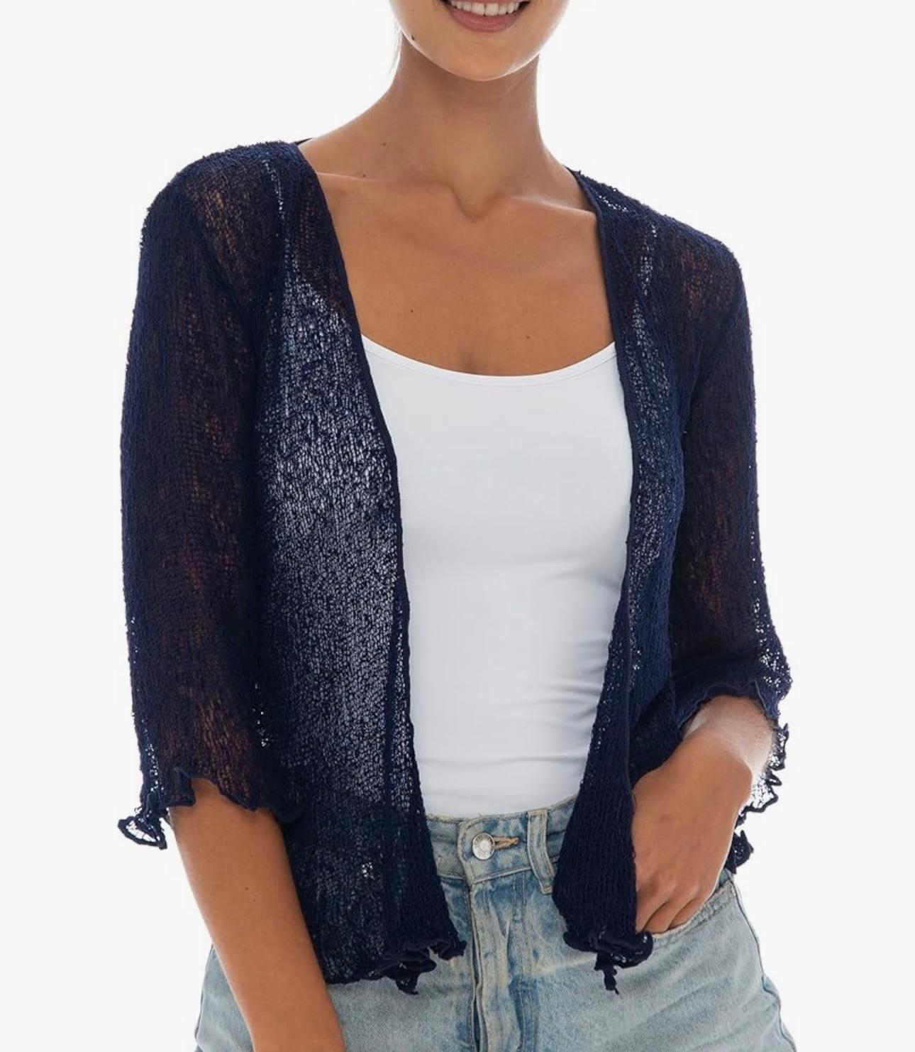 UCVOGUE sheer knit top