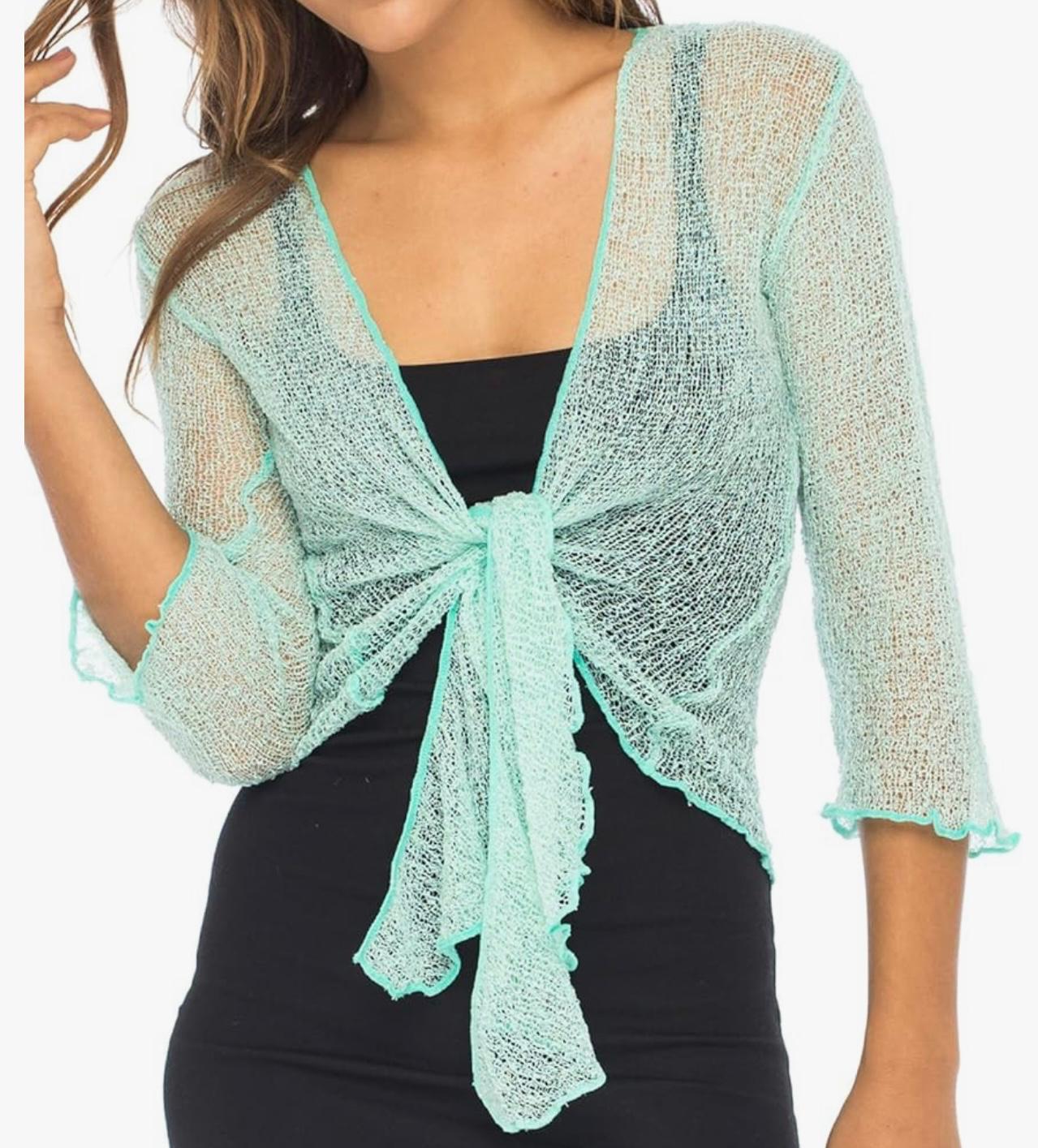 UCVOGUE sheer knit top