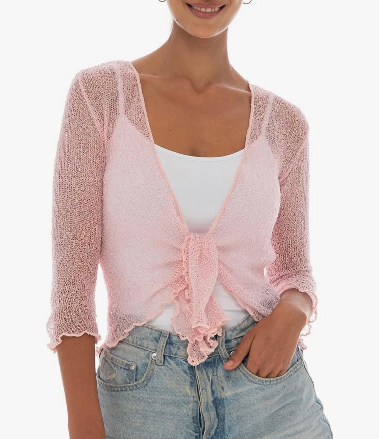 UCVOGUE sheer knit top