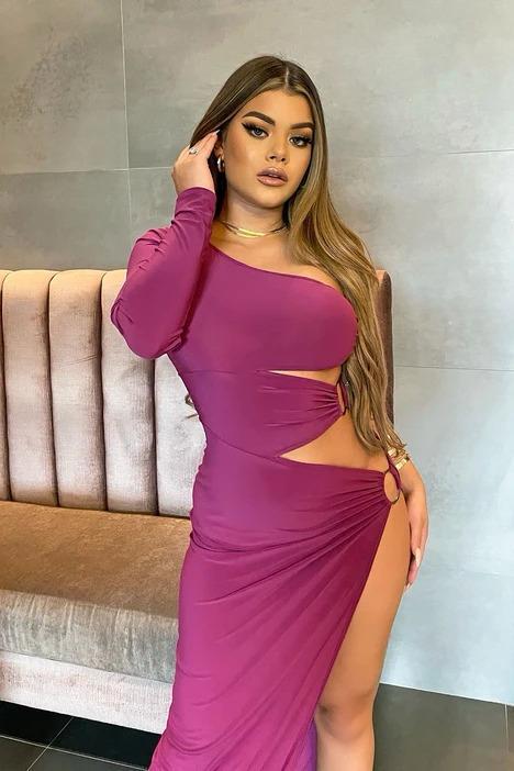 Mary open side Party maxi dress