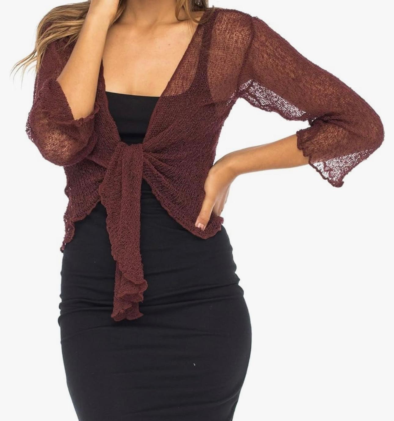 UCVOGUE sheer knit top