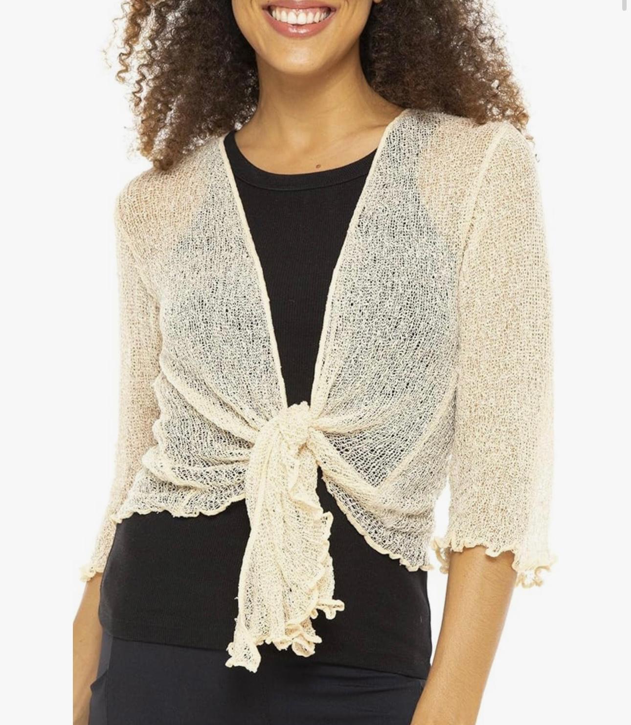 UCVOGUE sheer knit top