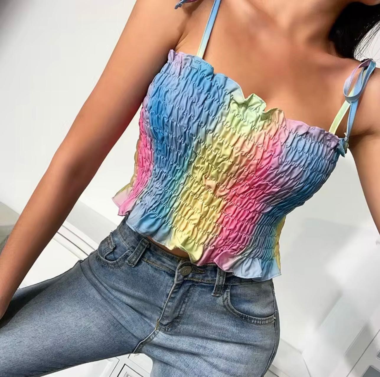UCVOGUE Tie-dye tank Top