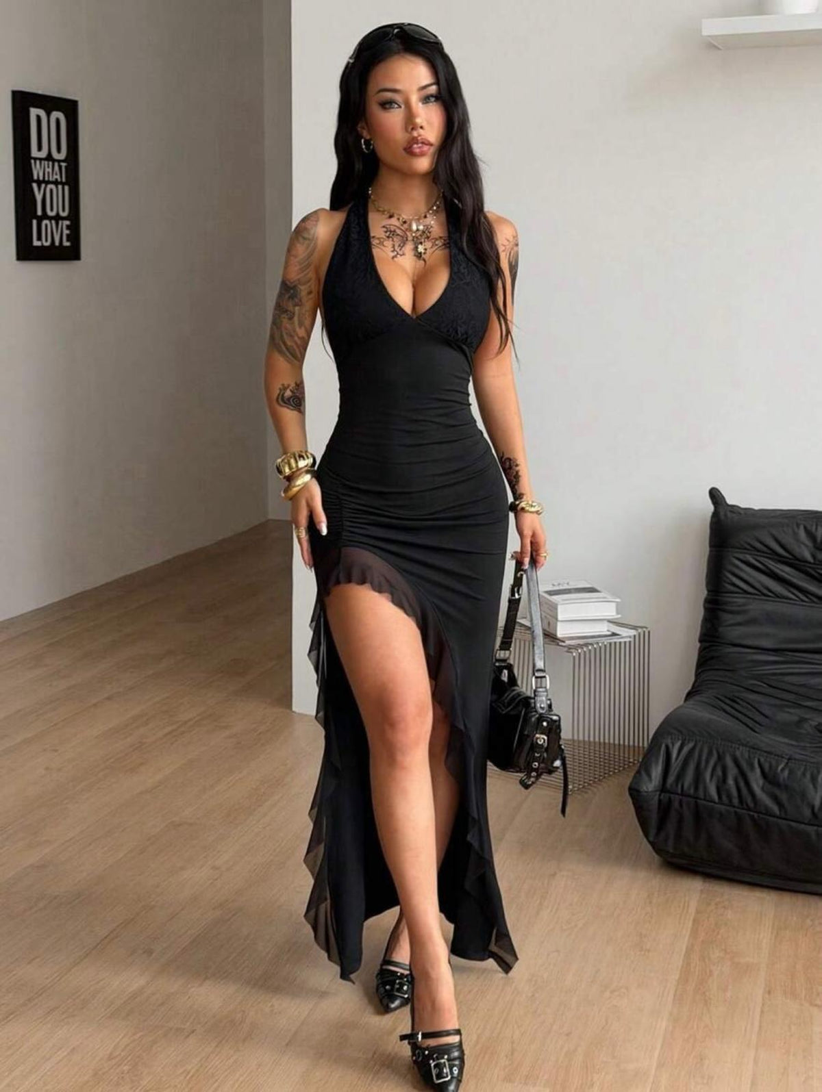 UCVOGUE open split maxi dress , max vibes