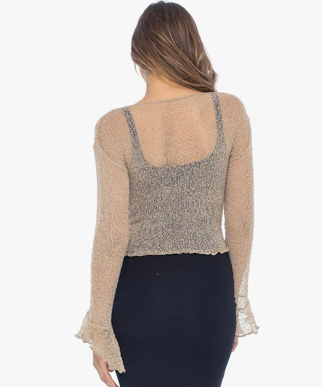 UCVOGUE sheer knit top # 2