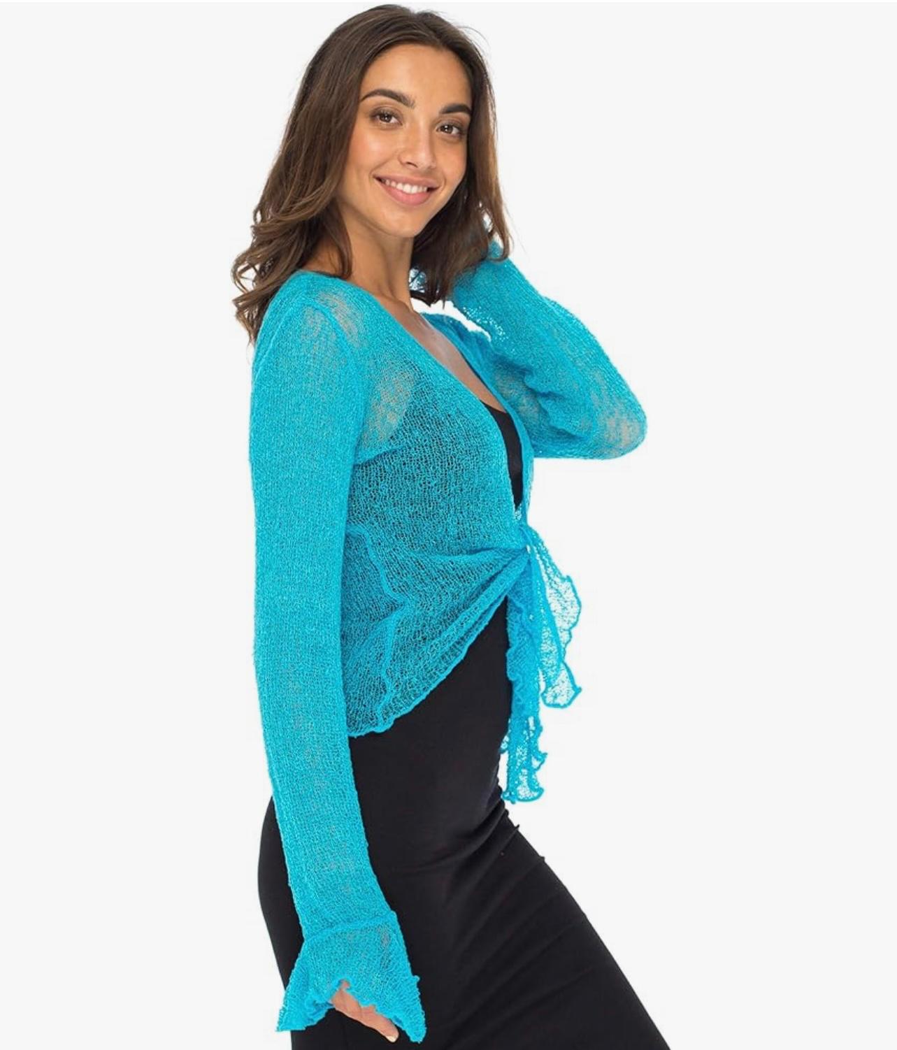 UCVOGUE sheer knit top # 2