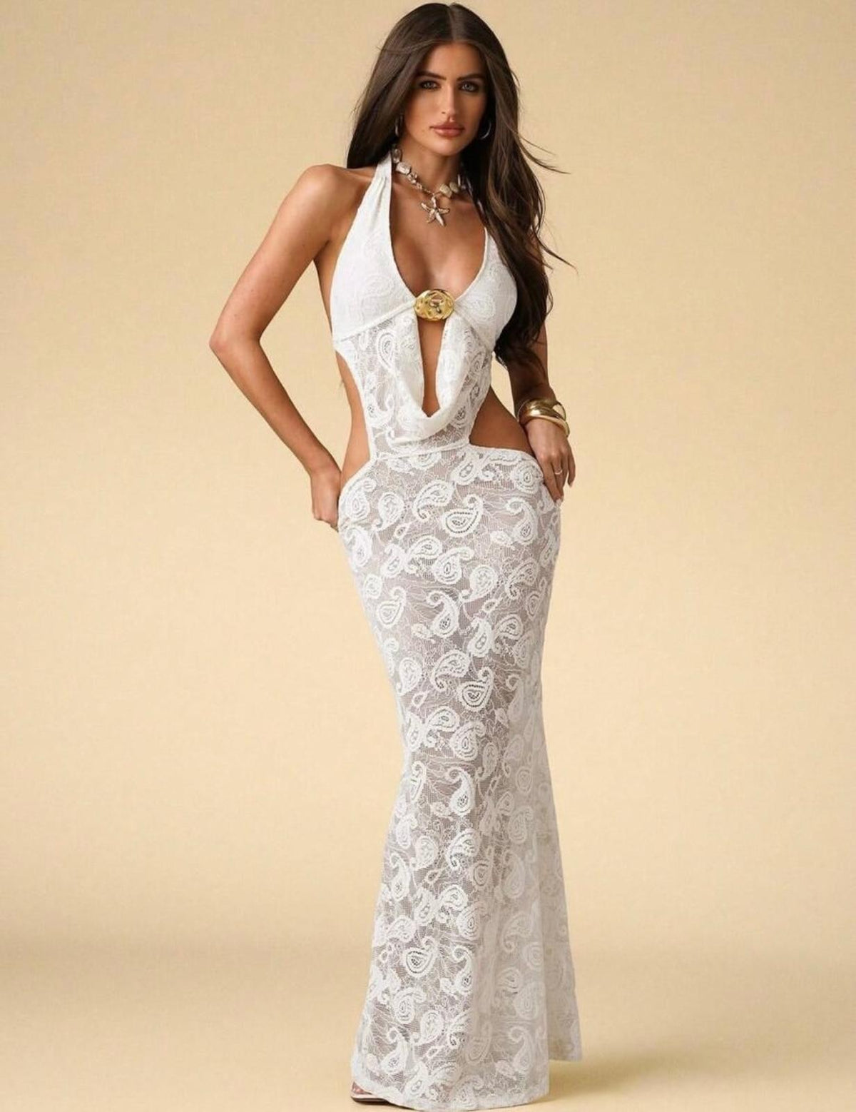 UCVOGUE cut out Maxi dress