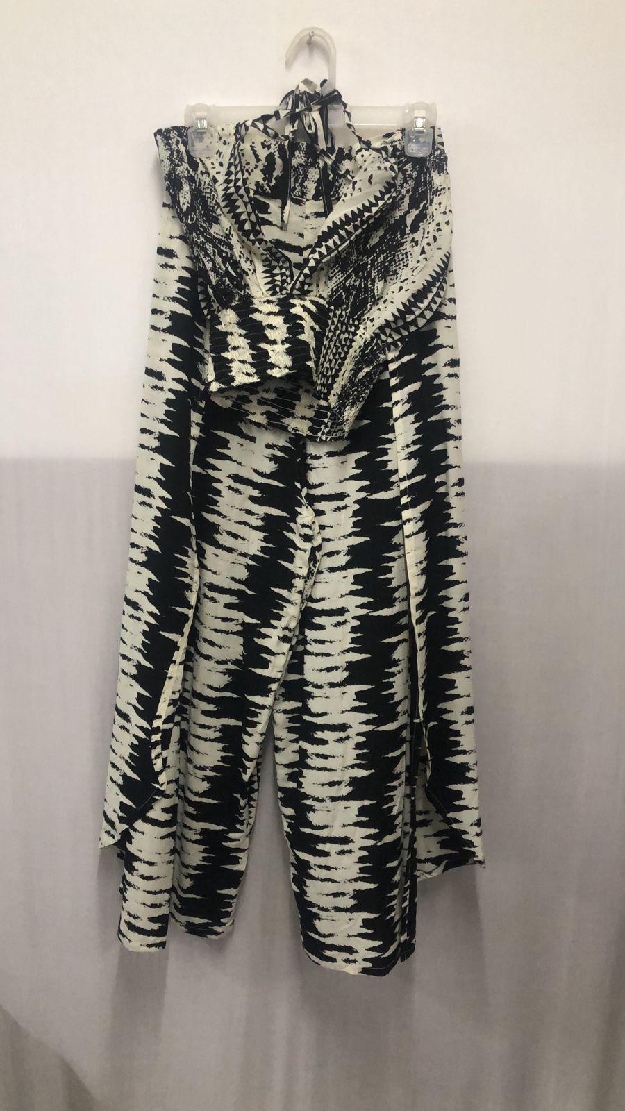 UCVOGUE Polynesian wrap around pant two piece set