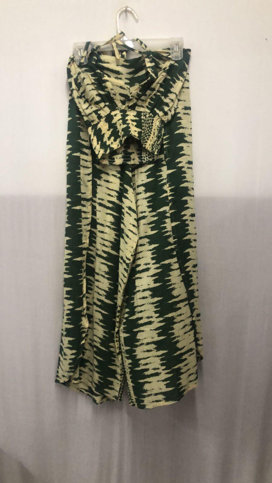 UCVOGUE Polynesian wrap around pant two piece set