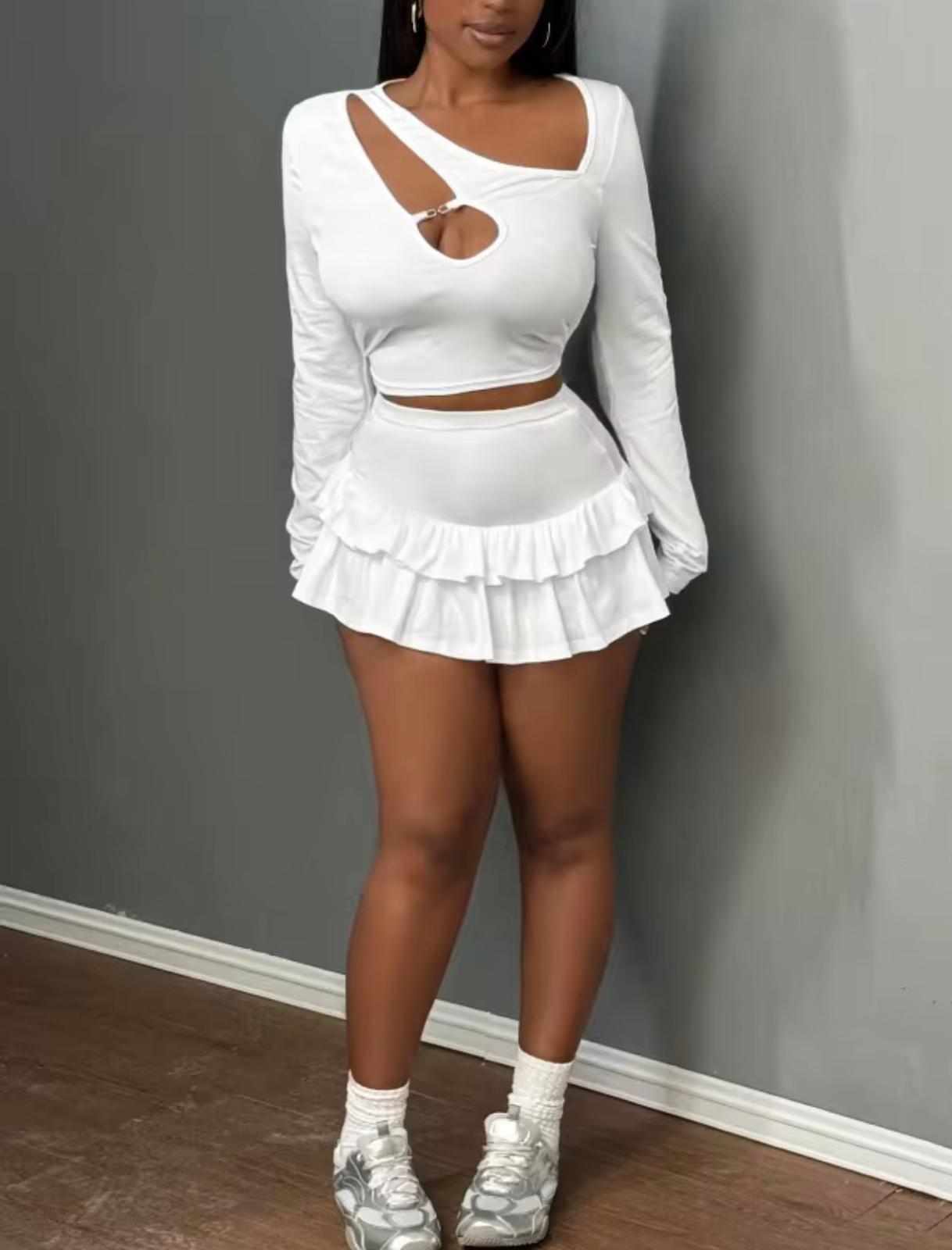 UCVOGUE ruffles mini skirt