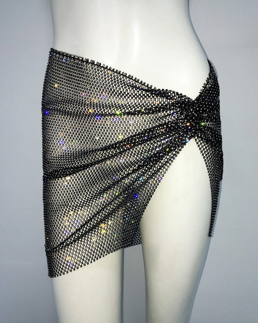 Let’s party with Electra silver sexy skirt coverup