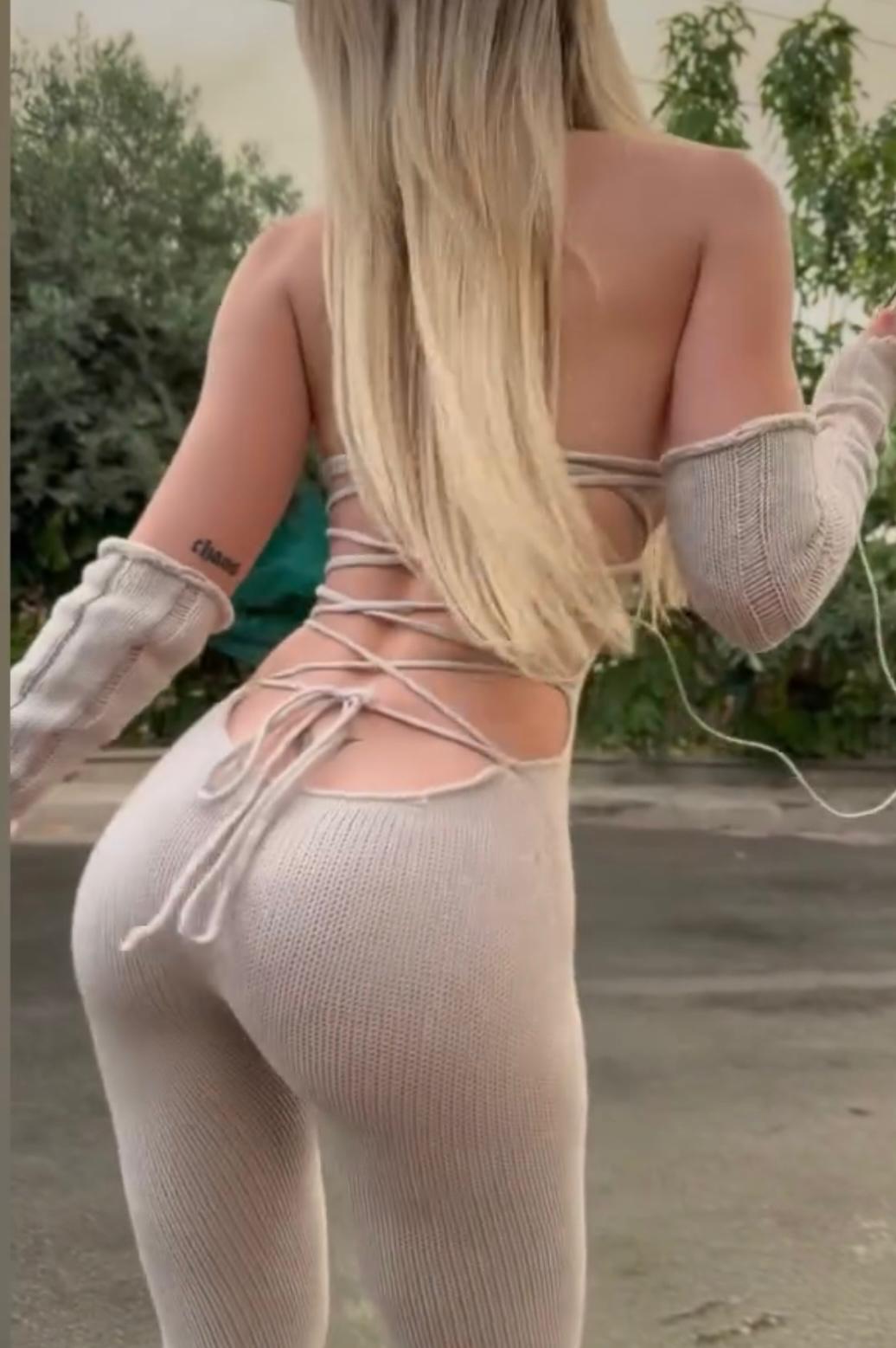UCVOGUE sexy back knitting jumpsuit