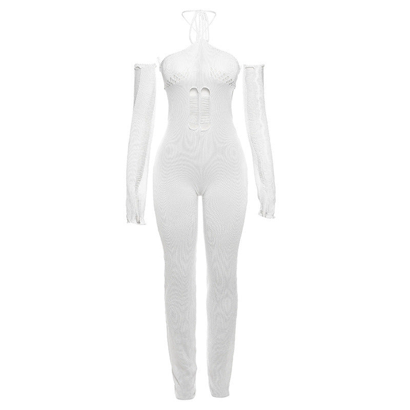 UCVOGUE sexy back knitting jumpsuit