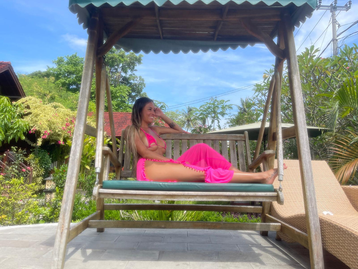 Melasti mesh open leg pants