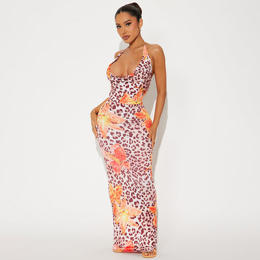 Olivia print maxi dress