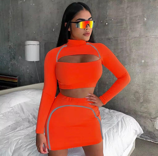 UCVOGUE summer mini skirt trendy style set sexy club wear