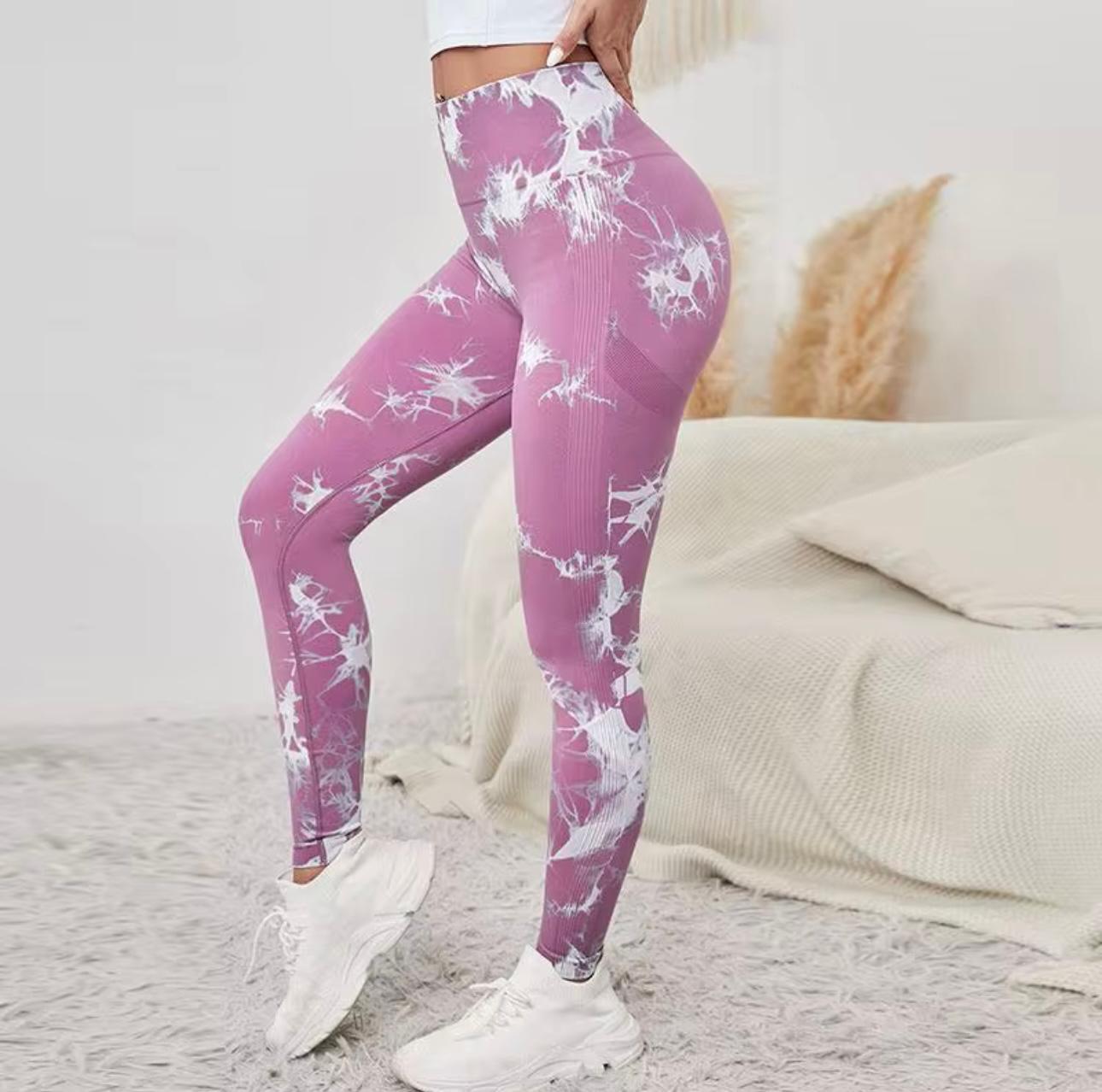 UCVOGUE Tye-die sport woman leggings workout fitness
