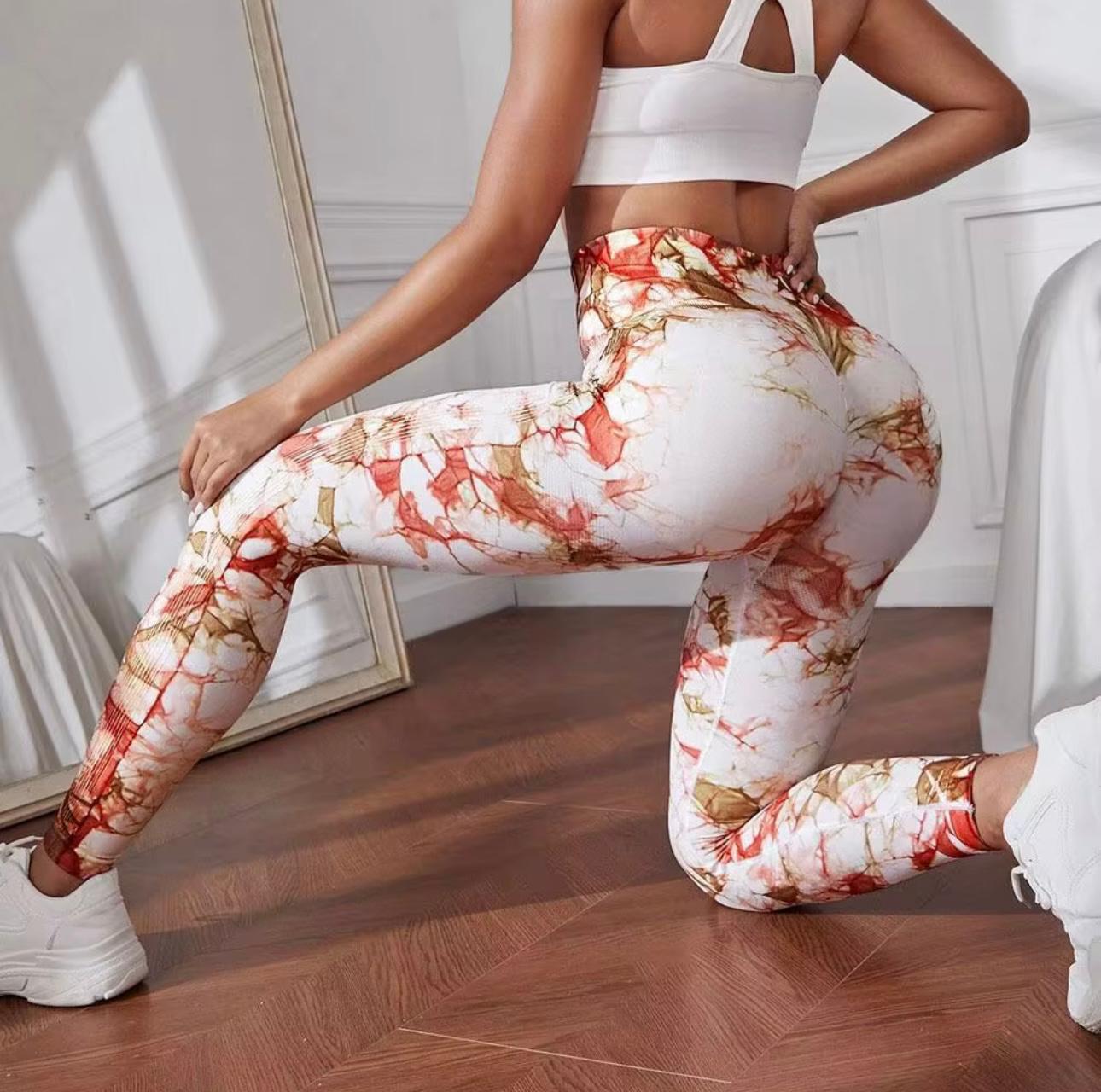 UCVOGUE Tye-die sport woman leggings workout fitness