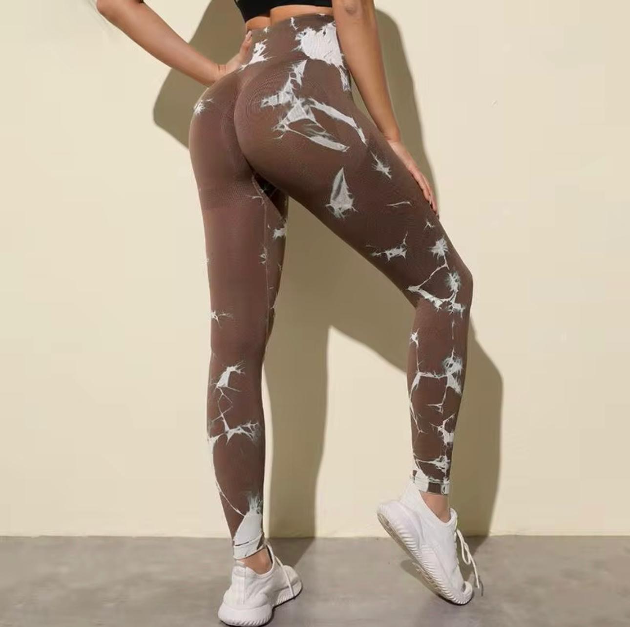 UCVOGUE Tye-die sport woman leggings workout fitness