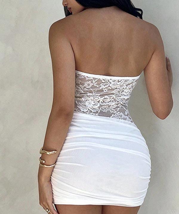 Stay white with sexy lace dress