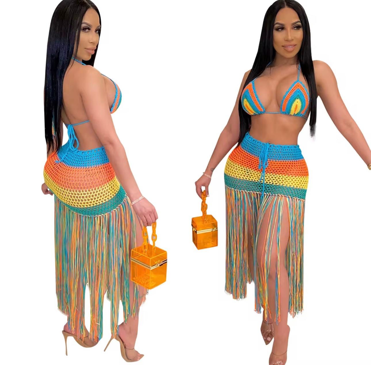 Bella Crochet Long Skirt Set