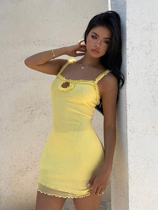 Miroslava Mesh body-con short dress