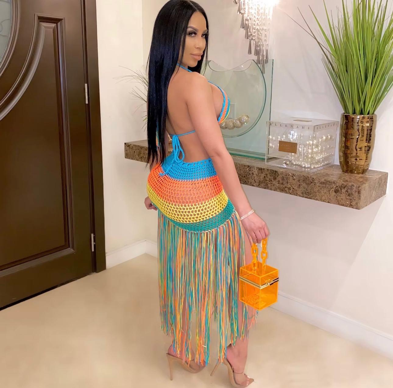 Bella Crochet Long Skirt Set