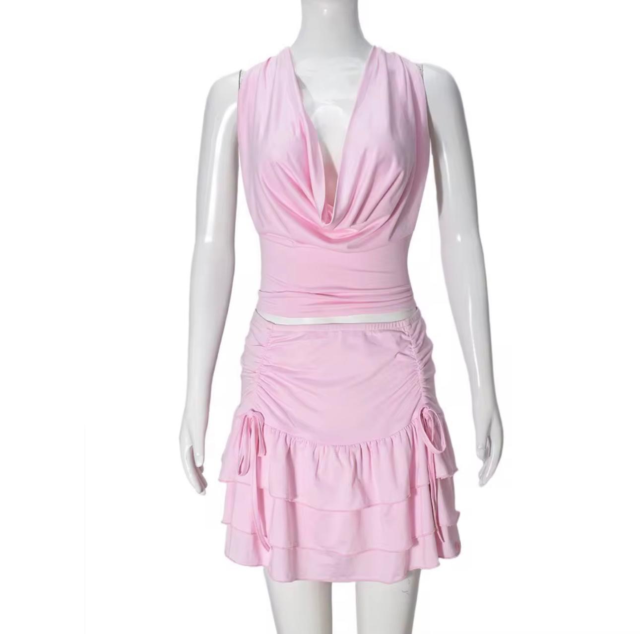 UCVOGUE short skirt / Top sexy set
