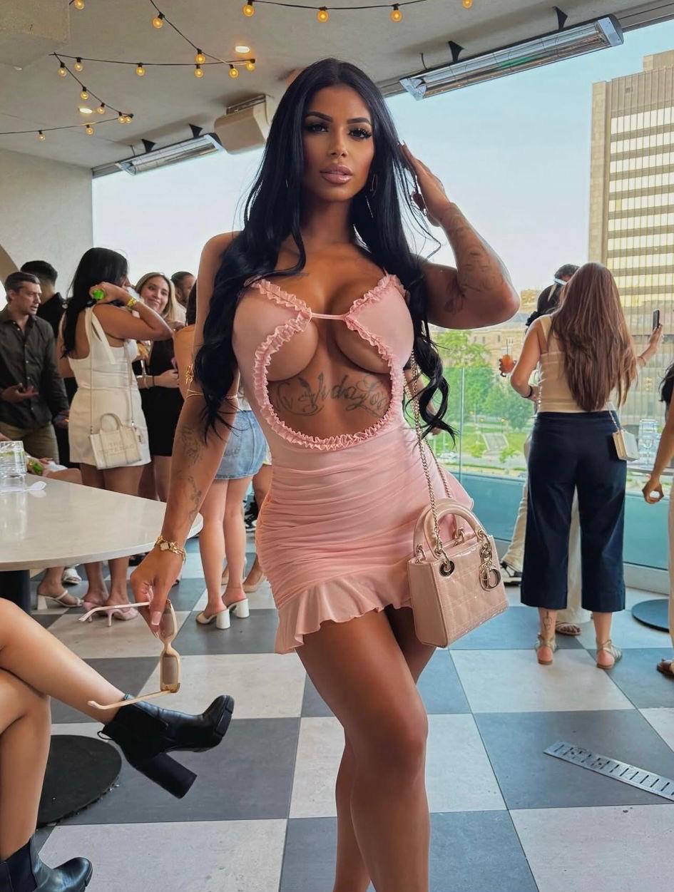 Fun times with open heart sexy mini dress